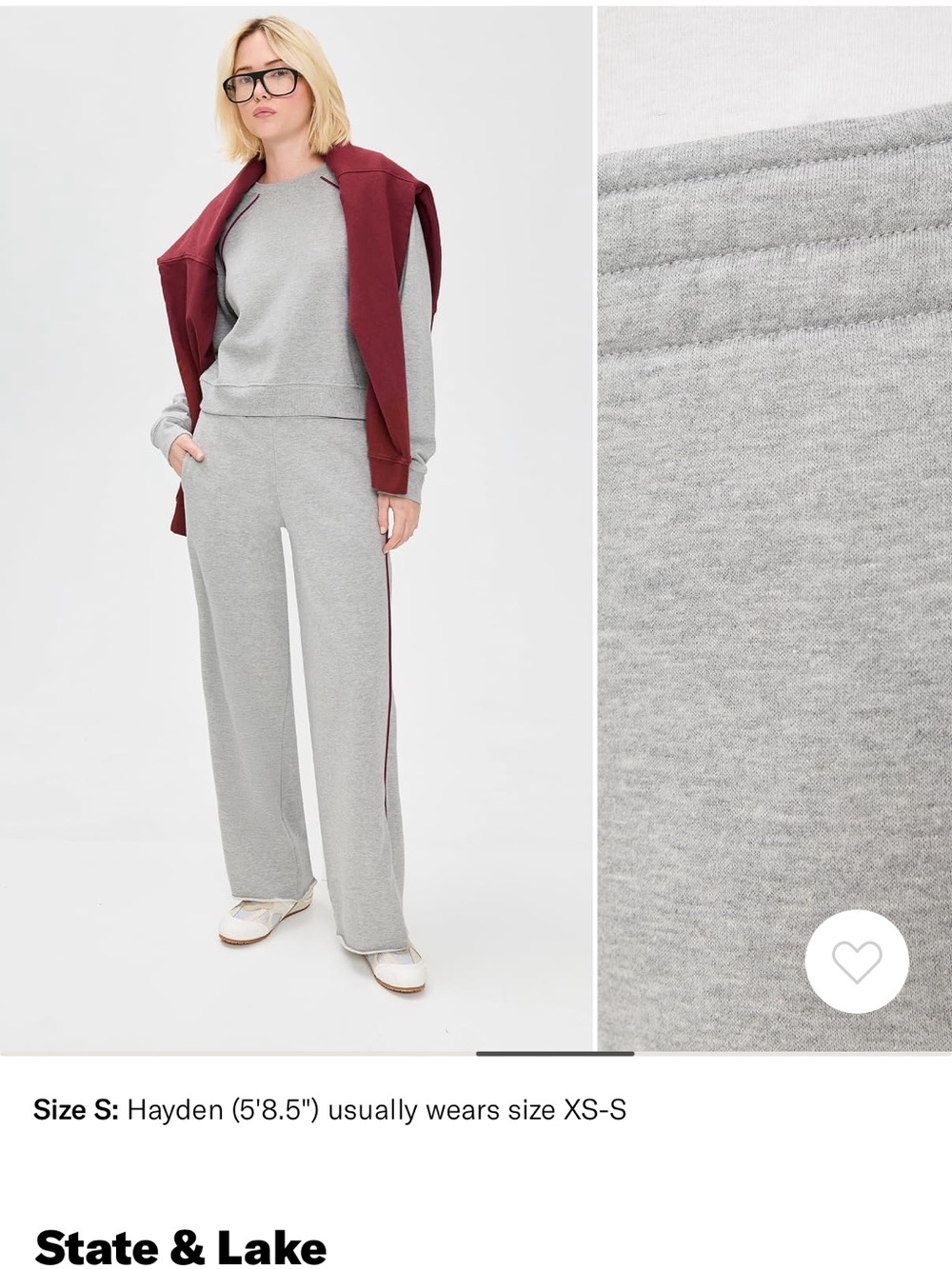 Gray Wide-Leg Sweatpants with Side Stripe